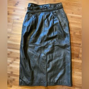 Gucci leather skirt vintage loden green